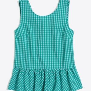 J. CREW FACTORY Gingham Printed Sleeveless Peplum